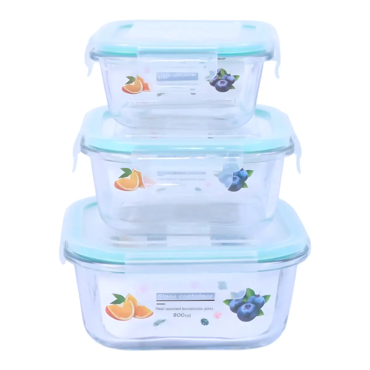 AHI 1-44 Square Glass Refrigerator Set (3 pieces)