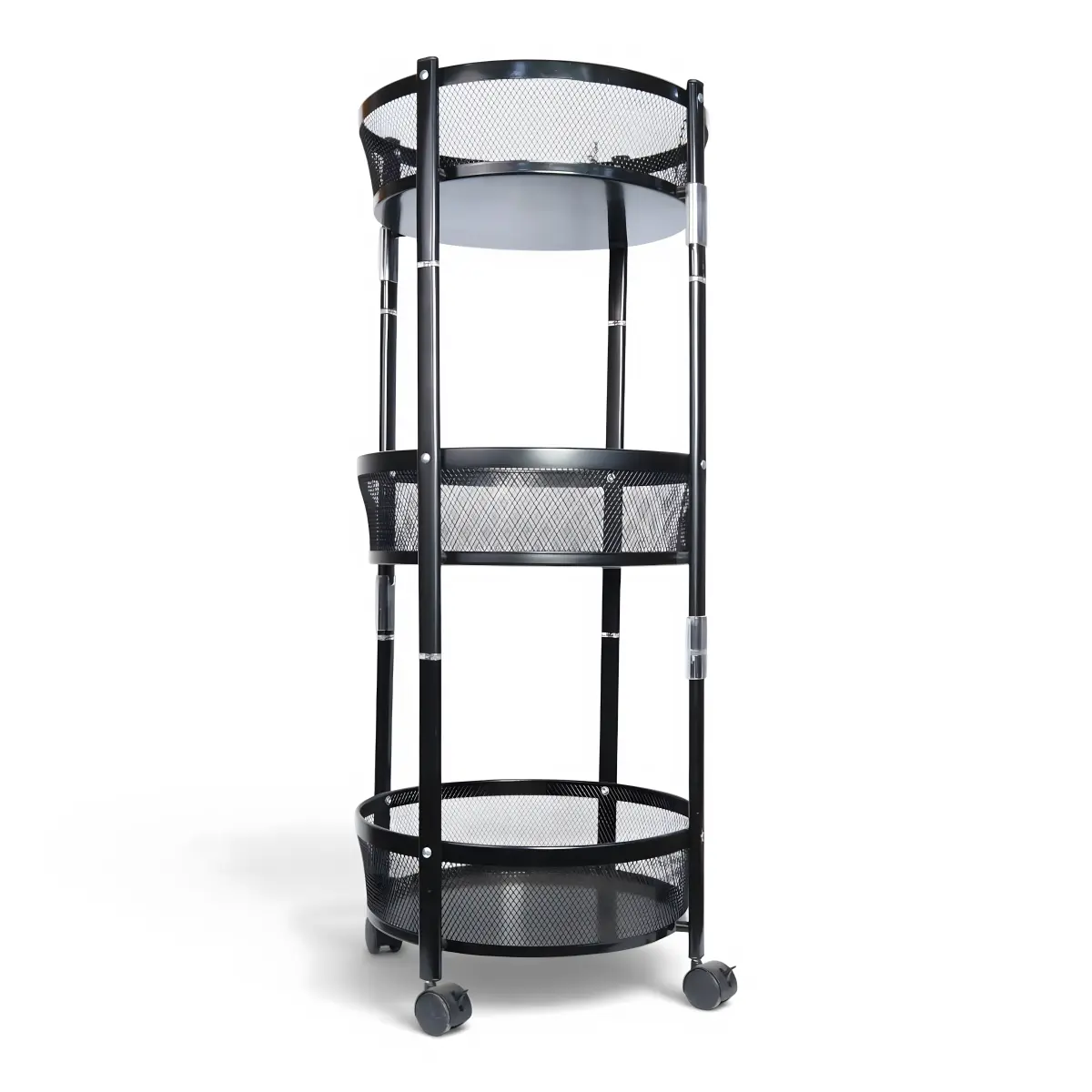 AHI 12-24 Round Metal Trolley, 3-Tier