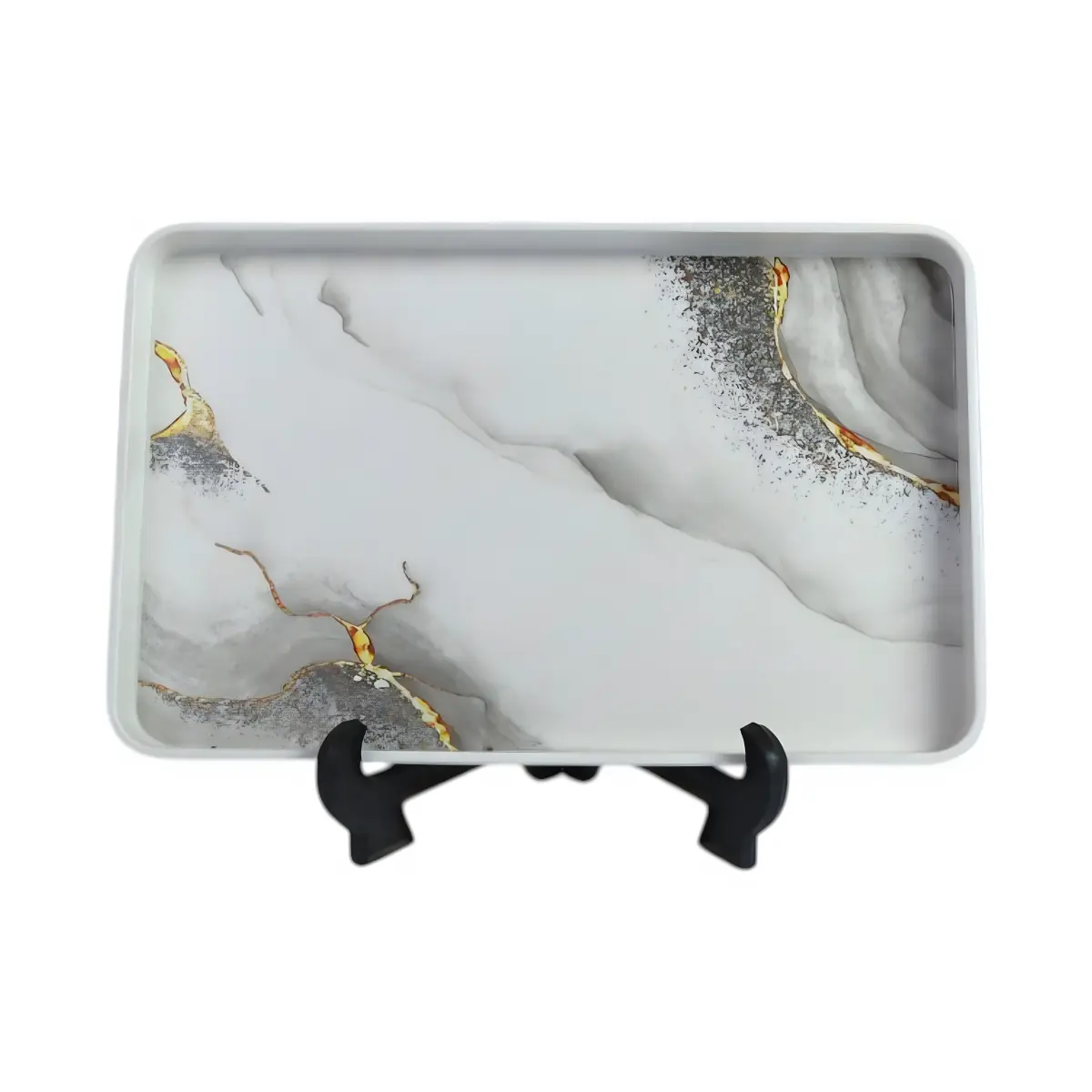 AHI 49-16 Medium Marble Melamine Tray without Handle