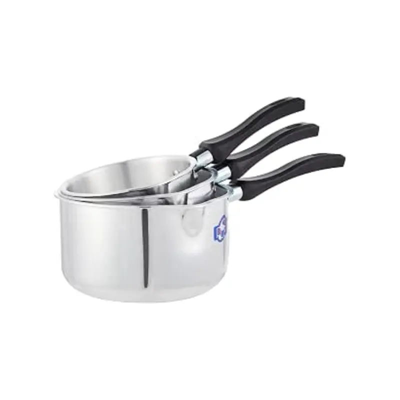 El-Dahhan Saucepan Set (without lids) – Sizes 12, 14, 16 – with Bakelite Handles