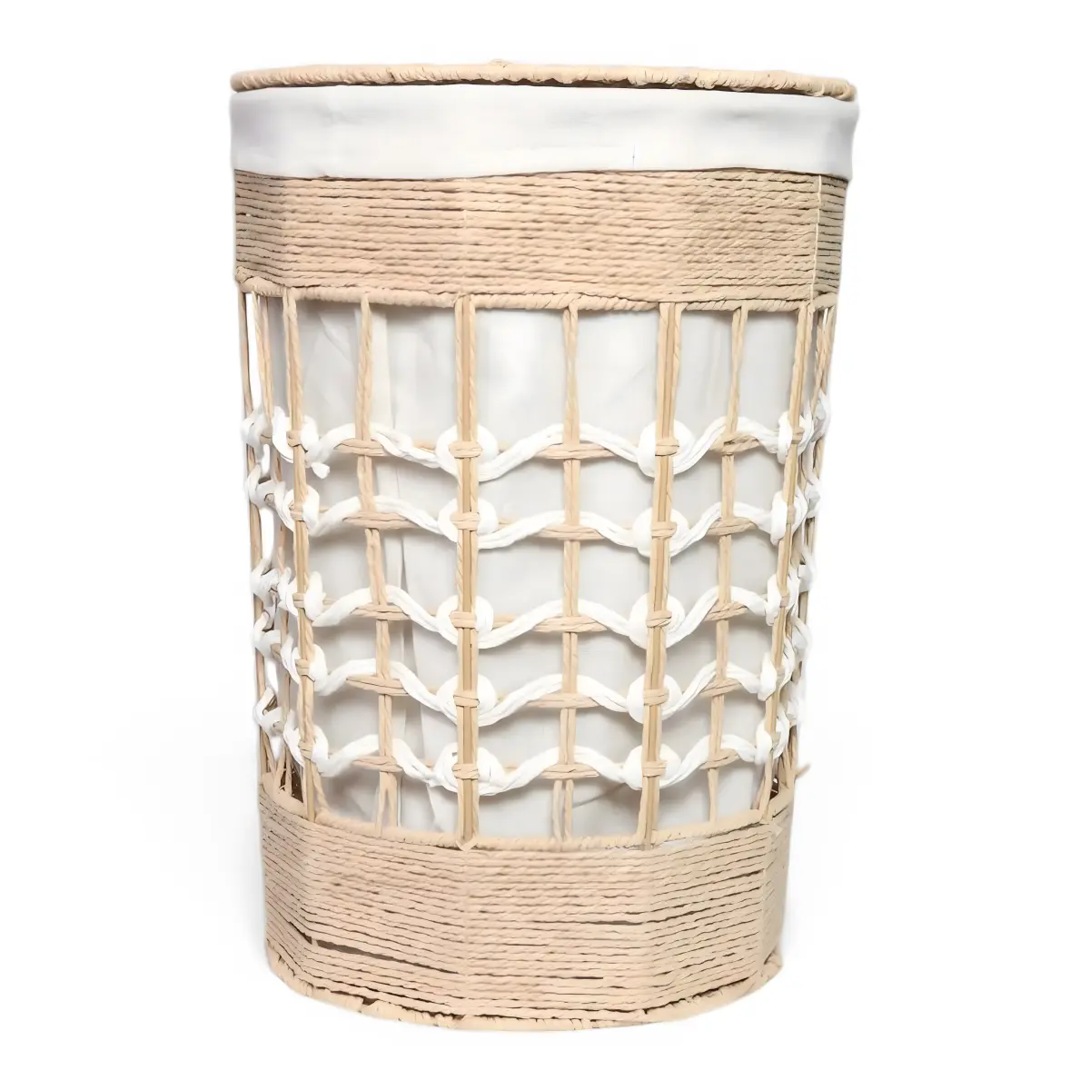 AHI 51-6-2 Medium Bamboo Round Laundry Basket