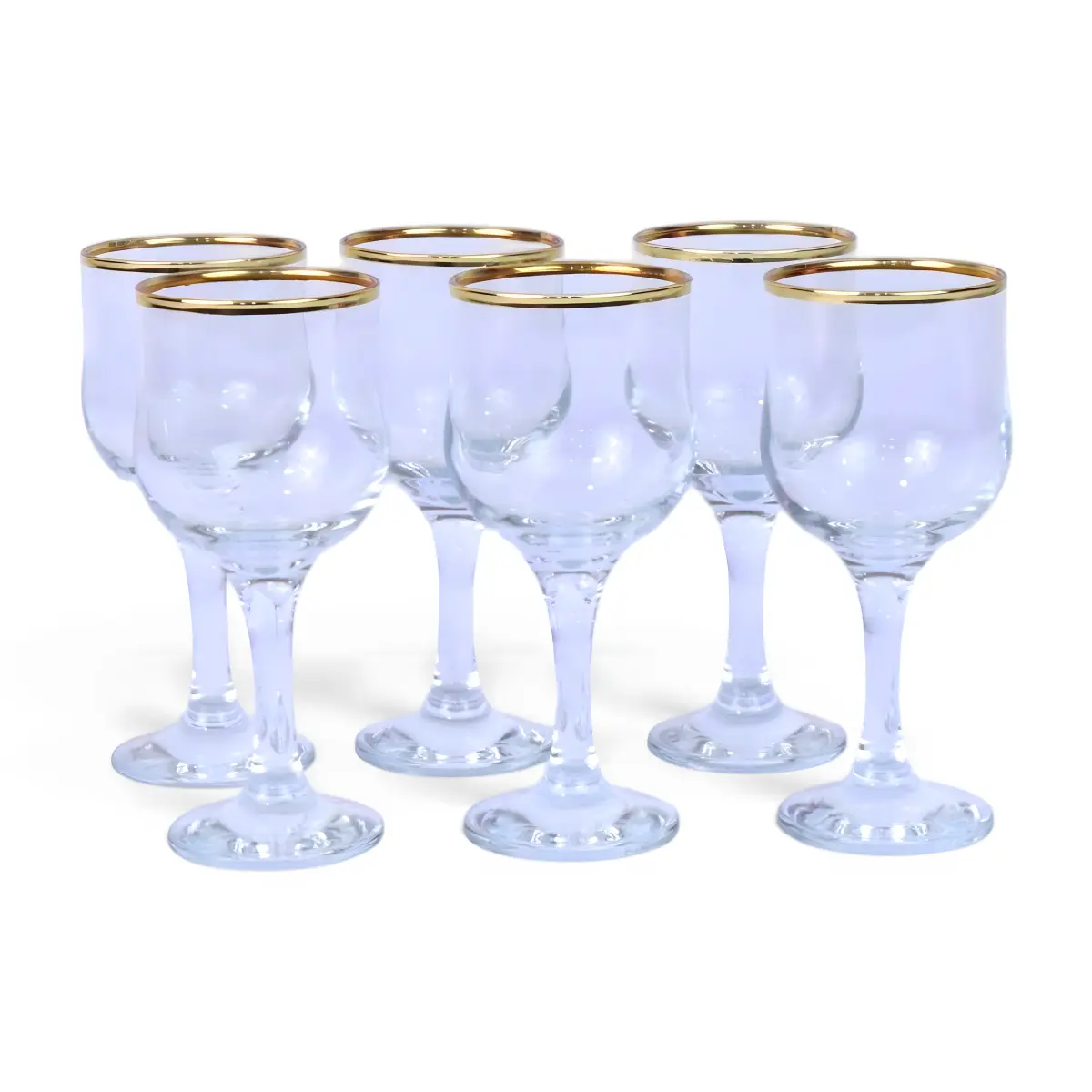 Tulip Juice Glass Set (Model 557, Gold-rimmed, Set of 6)