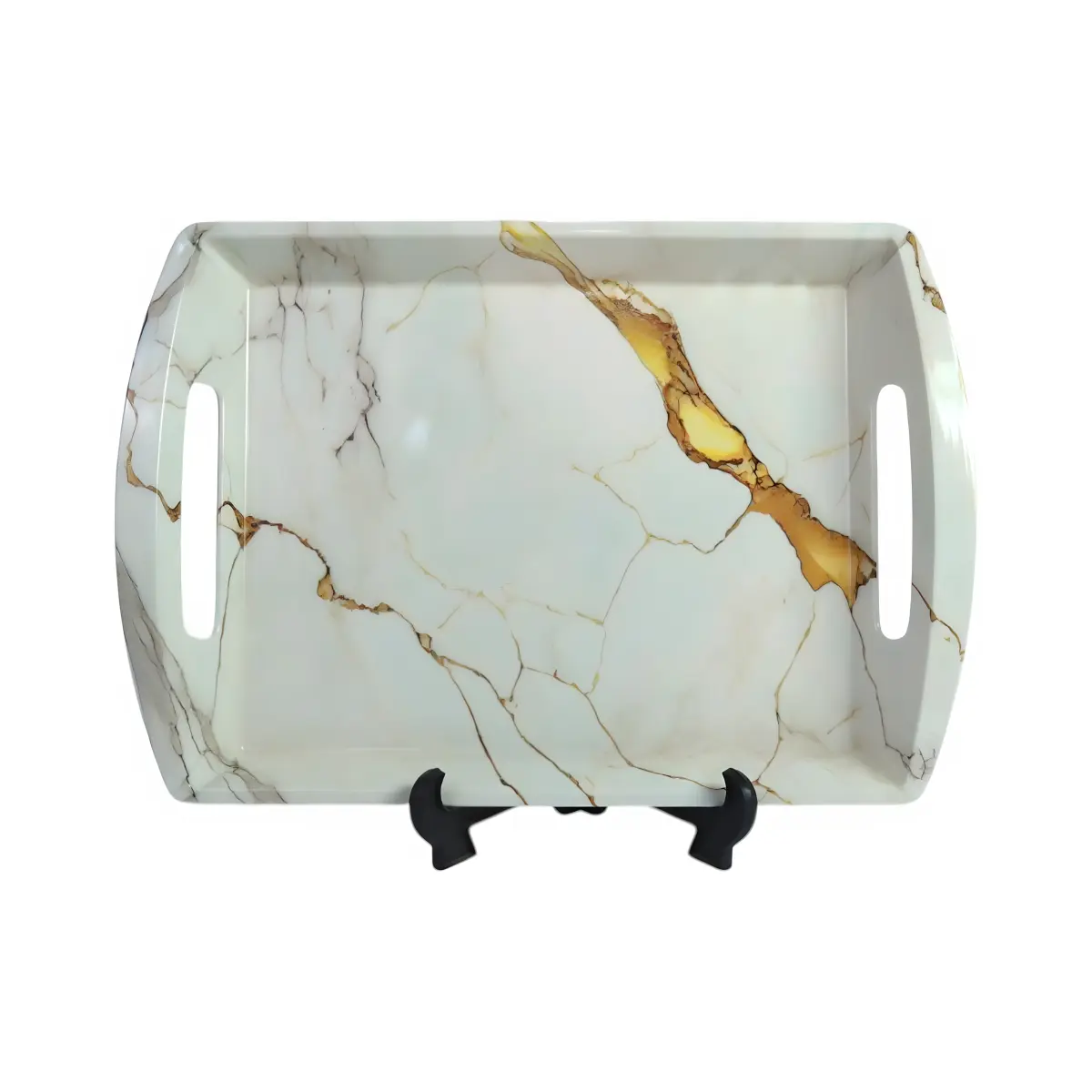 AHI 49-6 Medium handle marble melamine tray
