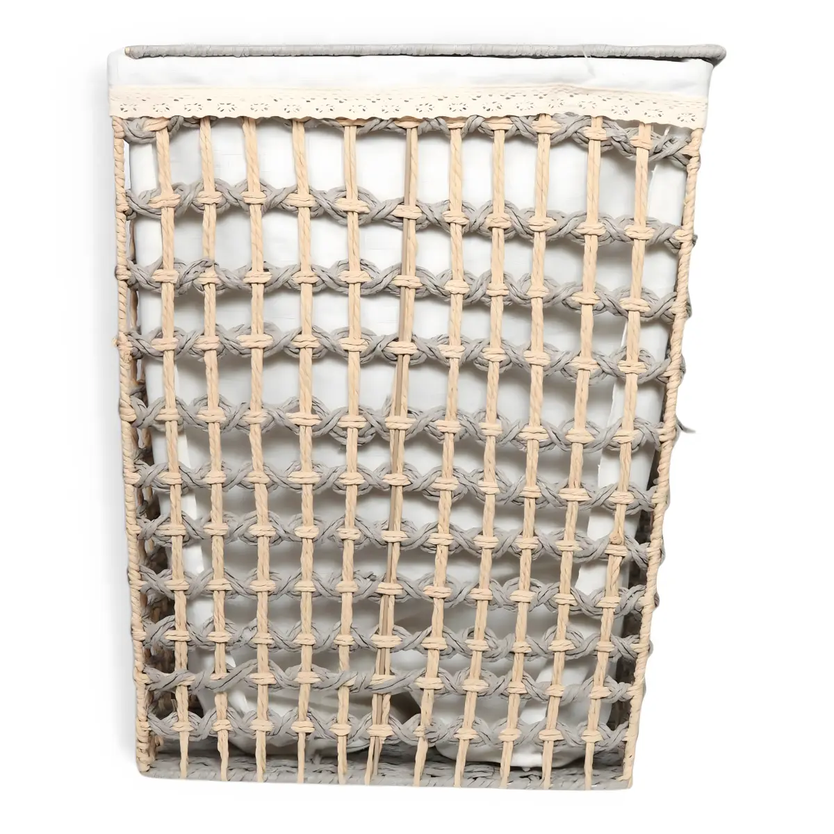AHI 51-9-3 Large Bamboo Square Laundry Basket