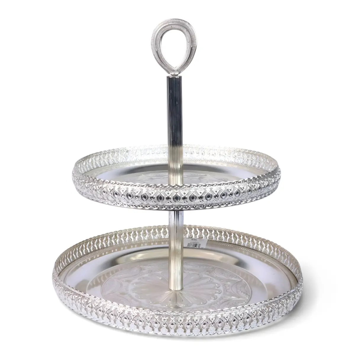 2016/2B Silver 2-Tier Serving Stand