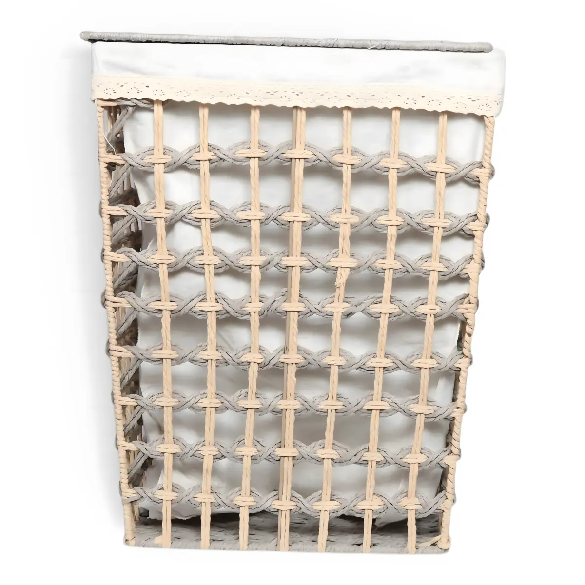 AHI 51-9-2 Medium Bamboo Square Laundry Basket