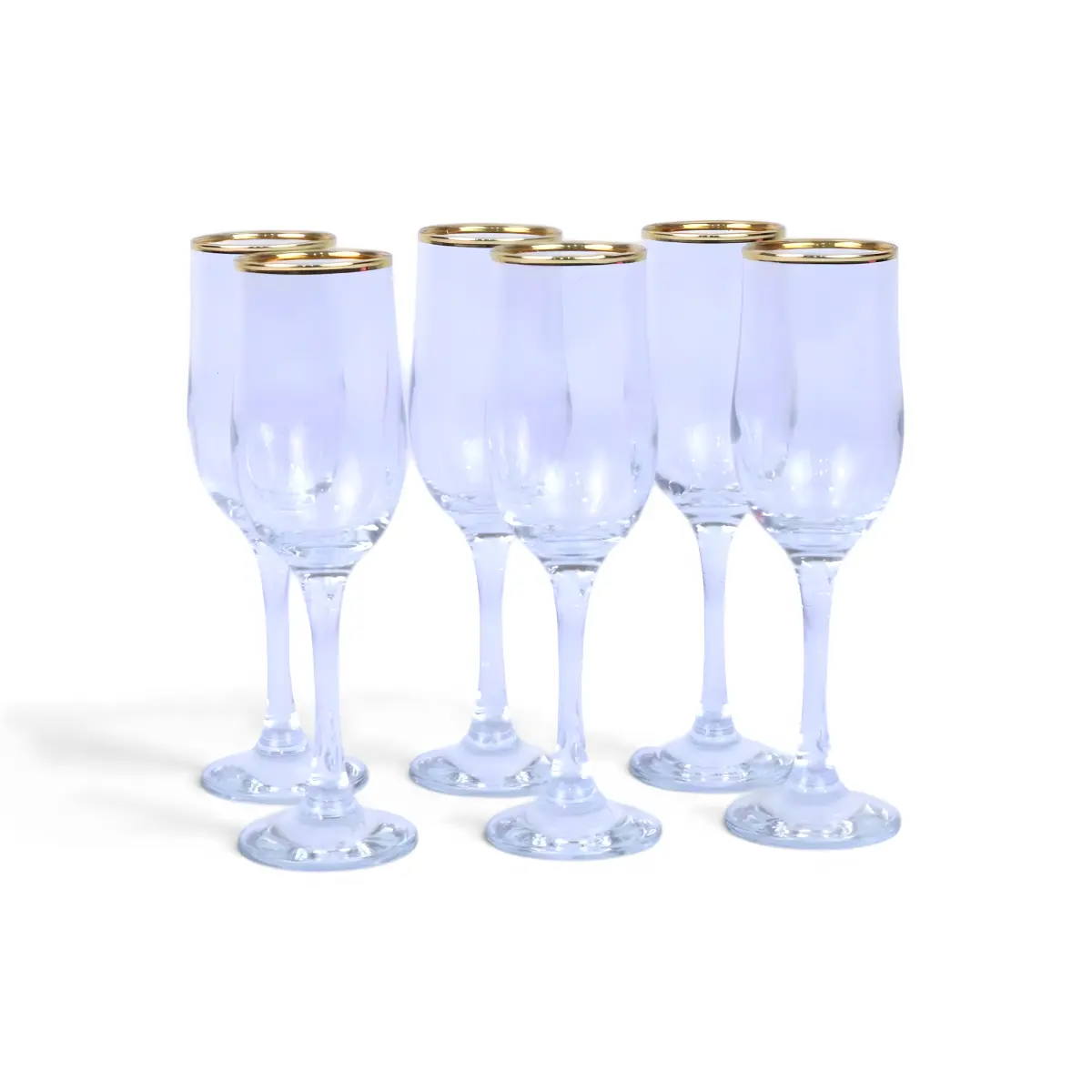 Gold-rimmed Tulip Flute Glass (Model 539)