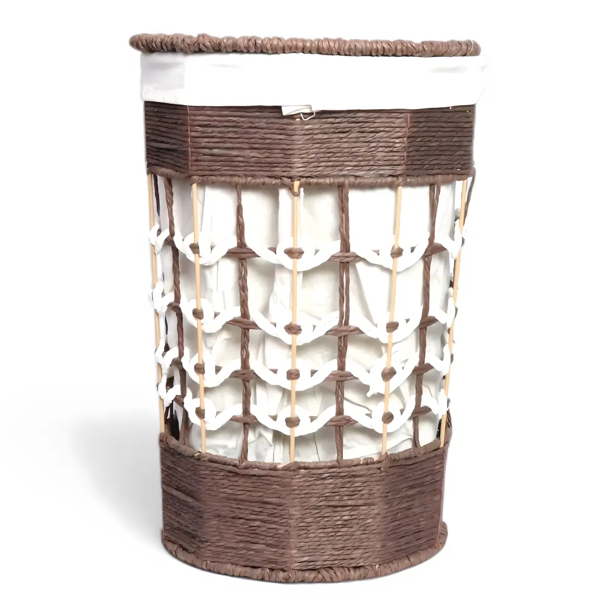 AHI 51-6-1 Small Bamboo Round Laundry Basket